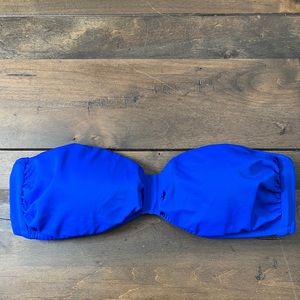 PINK Victoria’s Secret Bikini Top Blue Bow  EUC size XS